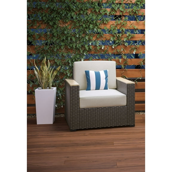 Homestyles Palm Springs Rattan Outdoor Arm Chair in Brown