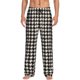 thumbnail image 1 of Balery Black and white houndstooth Pantalones de pijama para hombre, pijama ultraligero, pantalón de descanso-Small, 1 of 6