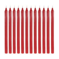Mega Candles 12 pcs Unscented Red Straight Taper Candle, Hand Poured Wax Candles 12 Inch x 7/8 Inch, Home Décor, Wedding Receptions, Baby Showers, Birthdays, Celebrations, Party Favors & More