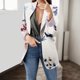 thumbnail image 4 of Sacos y Chaquetas de traje Abrigo de traje de manga larga con cuello estampado de flores y ajuste versátil estilo informal de otoño e invierno para mujer,blazer moda（Beige， L), 4 of 5