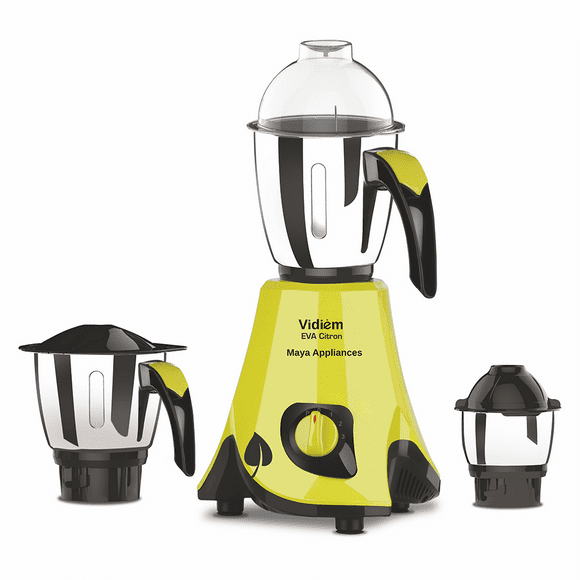 Vidiem Eva Citron 550W / Stainless Steel Jars - Indian Mixer Grinder, Spice & Coffee grinder 110V for use in Canada / USA