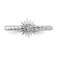 thumbnail image 4 of 925 Sterling Silver Stackable Expressions Diamond Star Ring Size: 6; for Adults and Teens; for Women and Men, 4 of 5