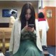 thumbnail image 4 of Jin Hera Li Sarah estrella mismo estilo Corea del Sur falda de malla verde falda de longitud media camisa de seda, 4 of 4