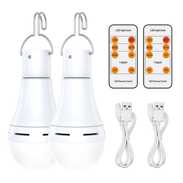 Luz de emergencia con carga USB, luz de corte de energía, bombilla LED de carga, luz de camping portátil para exteriores, puesto en el mercado nocturno