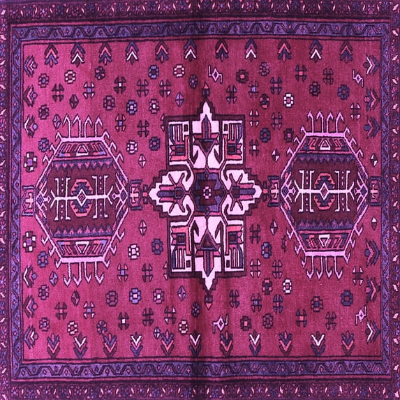 Ahgly Company Indoor Square Persian Purple Traditional Area Rugs, 3' Square