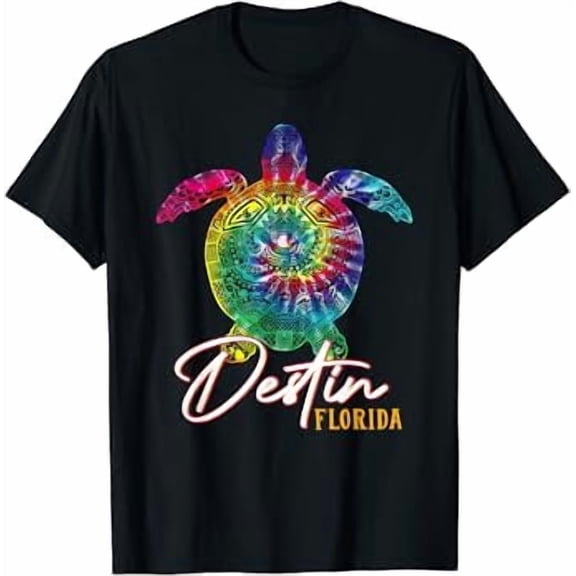 Destin Tie Dye Sea Turtle Florida Matching Family Vacation T-Shirt