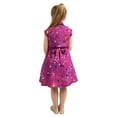 thumbnail image 2 of Baby Girl Casual Dress Collared Button Down Kids Summer Party Sleeveless Dresses in Galaxy Purple, Size 7-8, 2 of 6