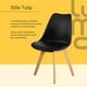 thumbnail image 3 of Set de Comedor Mesa Transparente con vidrio + 4 Sillas Tulip negro, 3 of 7
