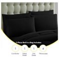 thumbnail image 6 of 7 Piece Comforter Set Bag Solid Color All Season Soft Down Alternative Blanket & Luxurious Microfiber Bed Sheets, Black, Queen, 6 of 8