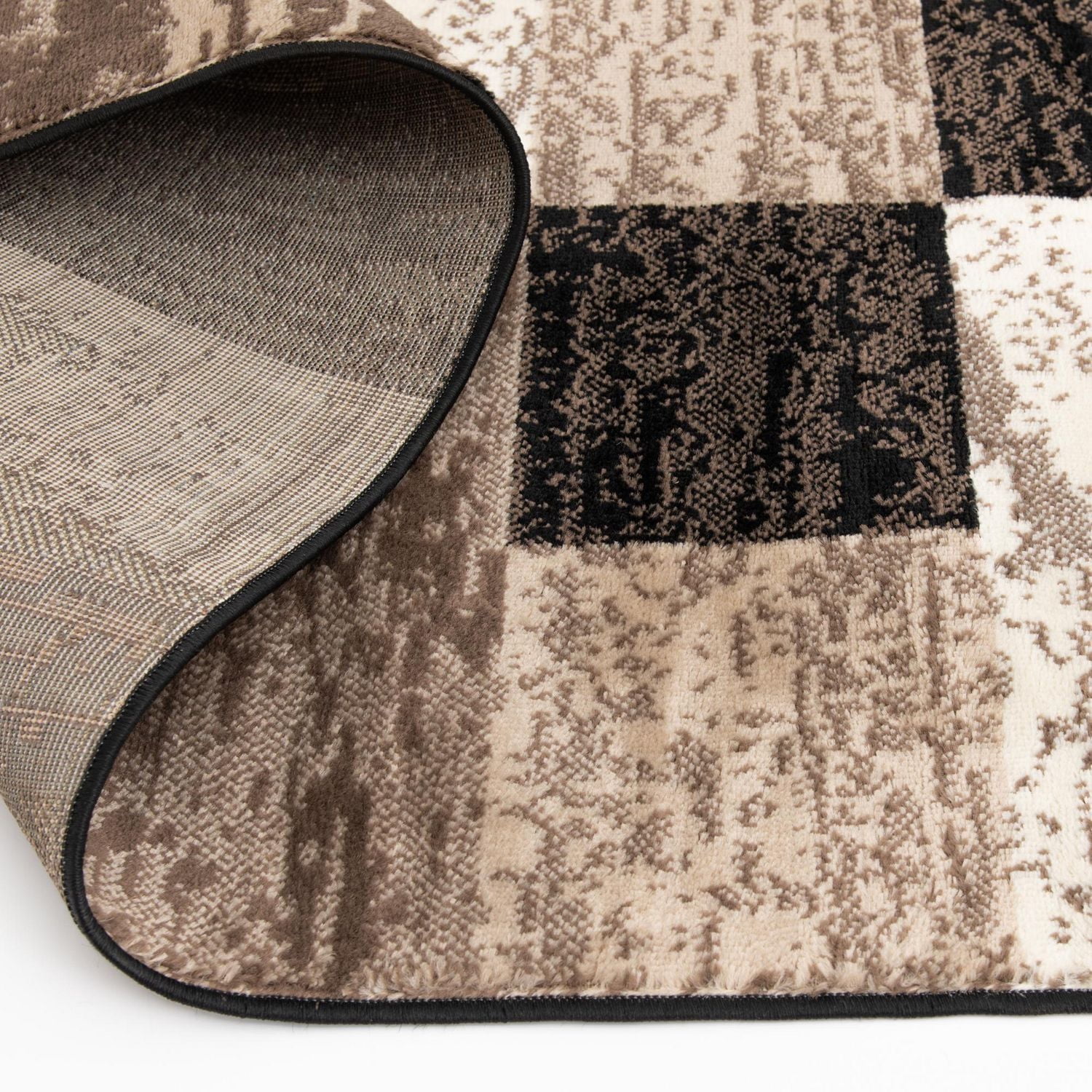 Hometrends Alo Cream and Black Woven 5x7 Area Rug, Modern Casual Area Rug