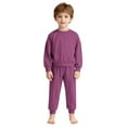 thumbnail image 2 of UACY Toddler Boys or Girls Sweatshirts Fall Winter Outfits Long Sleeve Plain Crewneck Sweatshirt and Jogger Pants Set, 2 of 4