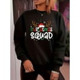 thumbnail image 3 of Christmas Print Crew Neck Long Sleeve Loose Sweatshirt, Women's Casual & Holiday Party Outfits (Machine Washable, Spring/Fall), 3 of 8