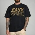thumbnail image 3 of Easy Tiger T-Shirt, Vintage Distressed Tiger Men's And Women's Graphic Tee 100% Cotton by TBun, Full Sizes S-5XL, 3 of 5