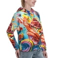 thumbnail image 6 of Sikiie Surreal Seafood Extravaganza Women's Casual Hoodies Long Sleeve Lightweight Pullover Tops Loose Sweatshirt-Large, 6 of 7