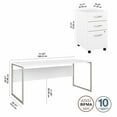 thumbnail image 4 of Hybrid 72W x 30D Computer Desk with Drawers in White - Engineered Wood, 4 of 7