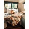 thumbnail image 3 of Ecuadane Southwestern Queen Blanket for Couch, Sofa, Bed, Soft, Plush, Cozy, Warm, Lightweight, Boho, Bohemian, Western Style, Full/Queen, 93 x 82 Inches -Andes Beach, 3 of 11