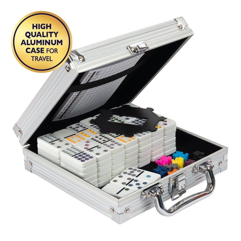 Mexican Train Dominoes Game Set in Aluminum Case photo 5