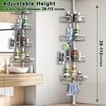 thumbnail image 2 of Barra de tensión Shower Corner Caddy Clothink de 4 niveles, plateada, 2 of 9