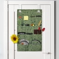 thumbnail image 2 of Abstract Green Hanging Pocket Organizer, Futuristic Grid Pattern of Lines with Dotted Ends, Printed Polyester Storage Bag with Pockets, 21" x 31", Hunter Green Pale Green, 2 of 2