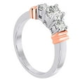 thumbnail image 2 of AoneJewelry 1.00 Carat Two Tone Three Stone Engagement Diamond Ring In 10K Solid Rose & White Gold, 2 of 5
