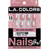L.A. COLORS Nail Tip Nails On! Bubbly Fizz, Short, 13 Piece