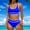Blue, variant on Swimsuits for Women Summer Women's Lightweight High Waisted Bikini Swimsuits Sporty Two Piece Quick Dry Solid Color Bathing Suits