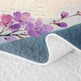 thumbnail image 5 of Homewish Pink Purple Cherry Blossom Quilt King,Japanese Style King Coverlet Set,3-Piece, 5 of 7