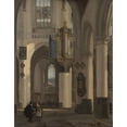 thumbnail image 3 of Emanuel de Witte 20x24 Black Modern Framed Museum Art Print Titled - Interior of a Protestant Gothic Church with Motifs from the Oude and Nieuwe Kerk in Amsterdam (1677), 3 of 5