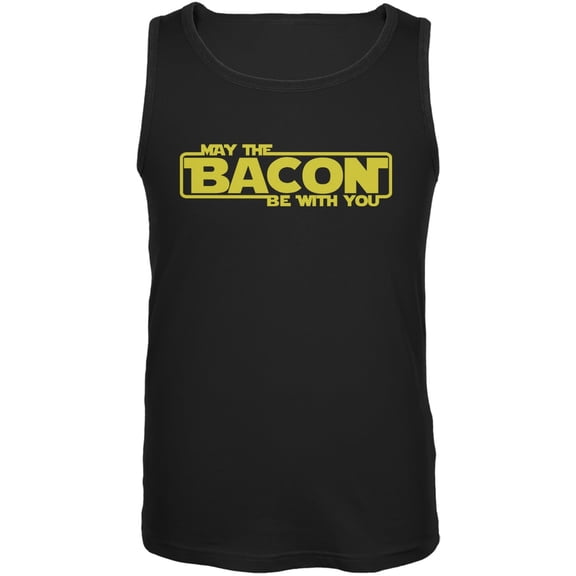 May The Bacon Be With You Black Adult Tank Top - 2X-Large