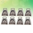 thumbnail image 2 of 8 Pcs Cloches de Vache Forme Carrée avec Poignée pour Jeu de Football Extérieur Mariage Fête d'Anniversaire (Argent), 2 of 9