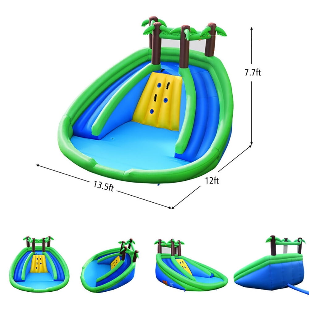 Aimee Lii Inflatable Water Park Pool Bounce House Dual Slide Climbing, Playhouse for Kids Outdoor