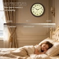 thumbnail image 5 of Geevon 12 IN Retro Wall Clock No Ticking Sound, Wall Clock with Quartz Accents and Vintage Patterns, Frame with Gold Border for Kitchen, Bedroom, Office, Classroom, Living Room Decor (Reddish Brown), 5 of 10