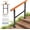 3 Steps, variant on Metal Handrail Wood Grain for Elderly, 3 Step Hand Rails for Outdoor Steps, Outdoor Indoor Stair Handrails Kit, Porch Hand Rails for Concrete Steps