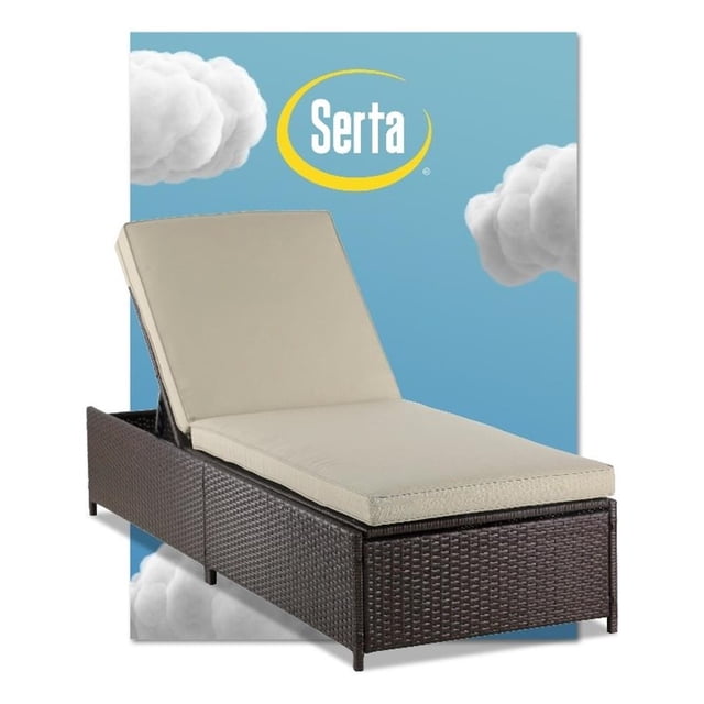 Serta Laguna Wicker Outdoor Storage Chaise Lounge - Set of 1, Brown