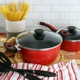 thumbnail image 5 of Oster 7 Piece Non Stick Aluminum Cookware Set in Red, 5 of 5