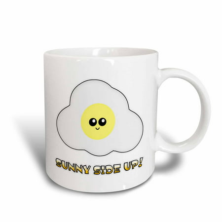 3dRose Cute Kawaii Sunny Side Up Kawaii Egg, Ceramic Mug,