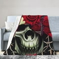 thumbnail image 1 of DouZhe Ultra-Soft Micro Fleece Lightweight Flannel Bed Blanket, Horror Gothic Death Skull Roses Print Cozy Warm Throw Blankets, 60"x50", 1 of 7