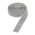 thumbnail image 2 of Abbracc 1 Roll 5 Row Rhinestone Ribbon Diamond Mesh Wrap Roll DIY Craft White, 2 of 9