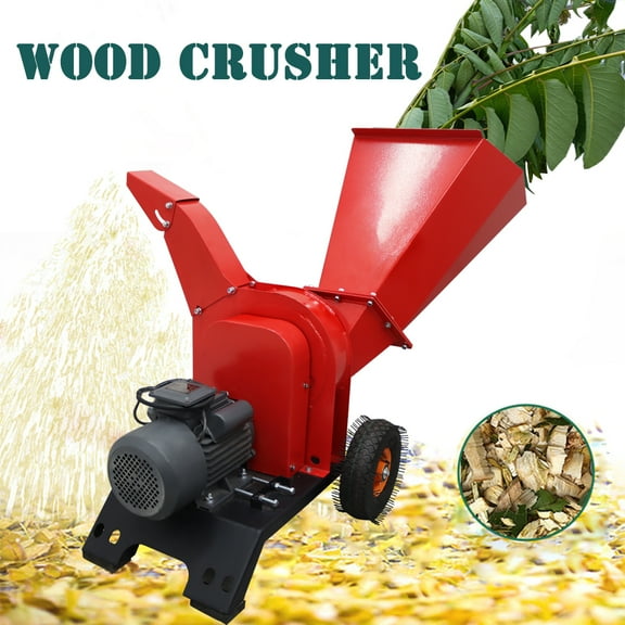 Wood Pulverizer Branch Crusher Machine Motor Hand-Push Commercial 220V 3KW