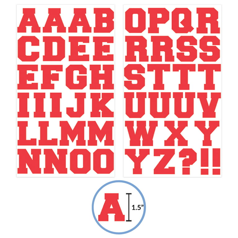 9-143 Sport Alphabet - Red Flocked 1.5 Inch Iron-on