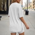 thumbnail image 3 of SUNBS Two Piece Lounge Set for Women Outfit Sets Casual Oversized Shirts Biker Shorts Matching Sets, 3 of 10