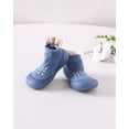 thumbnail image 3 of Baby Sock Shoes 3 Pack Boys Girls Walking Shoes Infant Slippers Non-Slip Soft Rubber Sole Lightweight Walking Shoes Blue Black Gray, 3 of 6