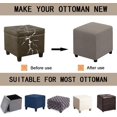 thumbnail image 4 of Housse d'Ottoman Carrée Pliable Rangement Housses d'Ottoman Jacquard Extensible Cube Repose-Pieds Protège-Tabouret avec Bande Élastique (Grand, Taupe), 4 of 7