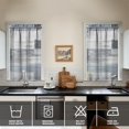 thumbnail image 2 of Gray Abstract Oil Painting Kitchen Curtains - Vintage Tier Cafe Curtains for Bathroom Living RV Rod Pocket Window Drapes 36 Inch 2 Panels Set 28"x36" Window Treatment Tiers, 2 of 4