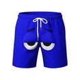 thumbnail image 4 of BRGZLK Plus Size Beach Shorts For Men Funny Print Expression Face Print Mens Swim Shorts Casual Vacation Short with Pockets, 4 of 5