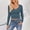 Dark Blue women's winter crop top a1, variant on Women's Winter V Neck Long Sleeve Ruched Crop Top Casual Slim Pullover Tops Solid Dressy Blouses for Fall, Wine M