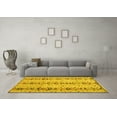 thumbnail image 3 of Ahgly Company Indoor Round Abstract Yellow Modern Area Rugs, 5' Round, 3 of 4