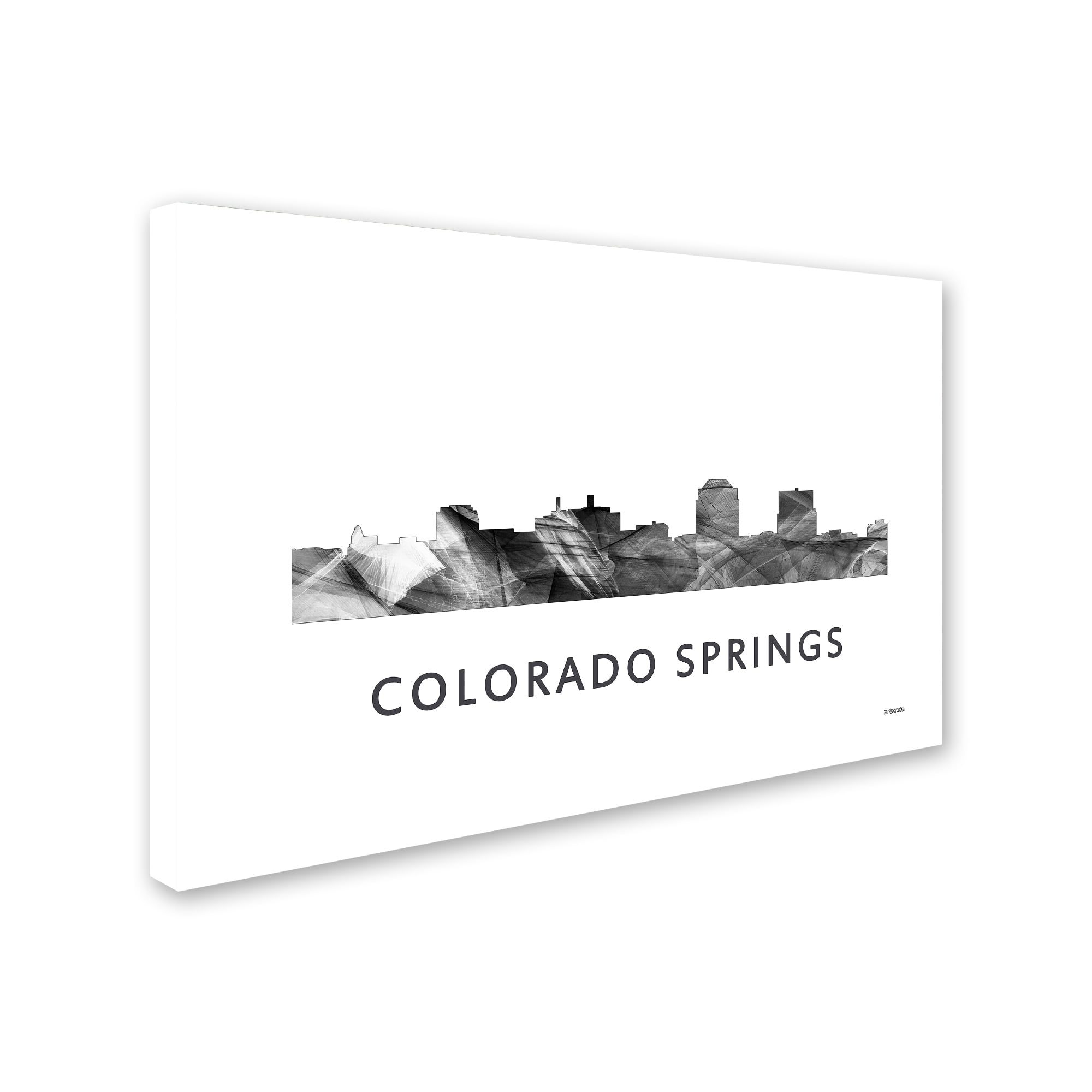 Trademark Fine Art 'Colorado Springs CO Skyline WB-BW' Canvas Art by Marlene Watson