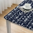 thumbnail image 4 of COMIO Outdoor Picnic Camping and Indoor Kitchen Dining Party Soft Cushion Anchor Navy Blue White Nautical Square Tablecloth White, 4 of 7