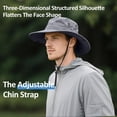 thumbnail image 5 of AirLoni 2 In 1 Breathable Fisherman Hat Wide Brim with Neck Flap and Removable Face Cover For Men & Women Fishing Hiking Camping Hats Grey,One Size, 5 of 5